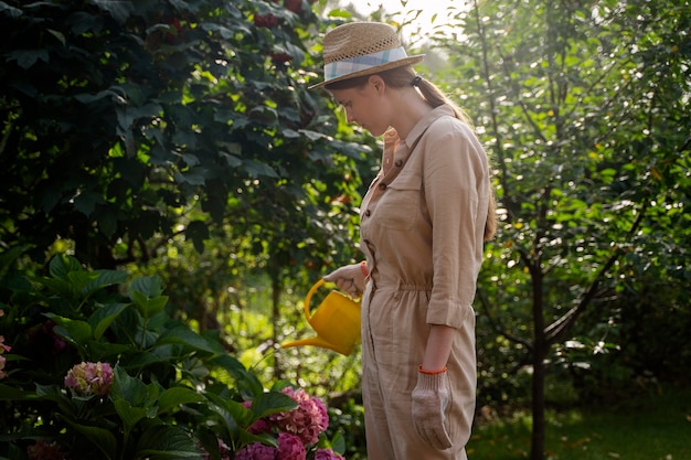 Spraying fruit trees