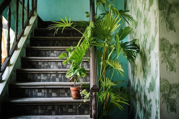 Hanging plants on Stairs